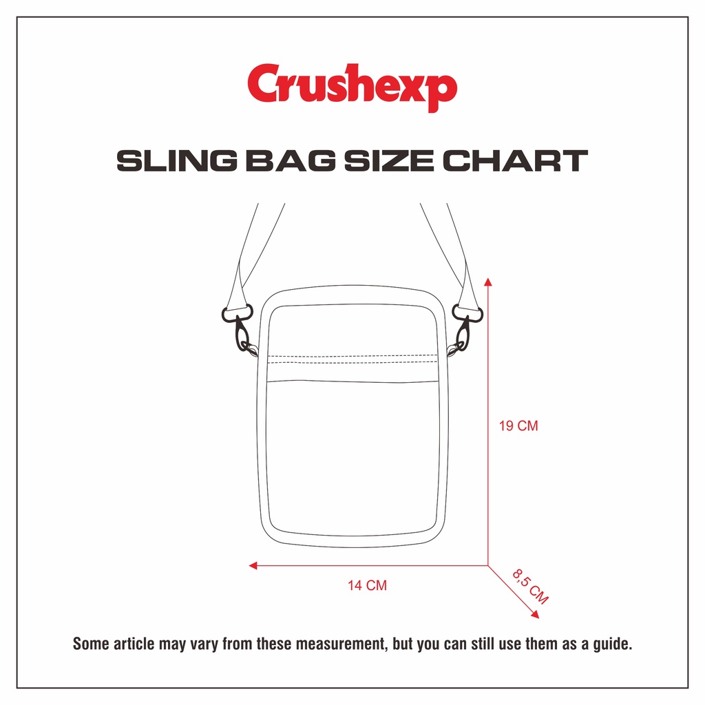 CRUSH EXP Sling Bag SBC0230 - BLACK / Tas Slempang Hitam / Simple Bag