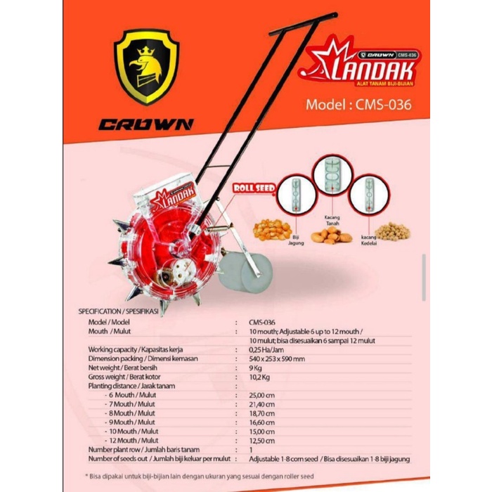 ALAT TANAM JAGUNG CROWN /LANDAK CMS 036