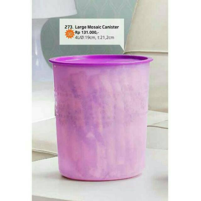 Large mosaic canister 4L