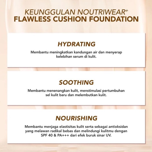 YOU Noutriwear+ Flawless Cushion Foundation SPF 40 &amp; PA+++ | YOU Noutriwear+ Flawless Cushion Foundation SPF 40 &amp; PA+++ Refill