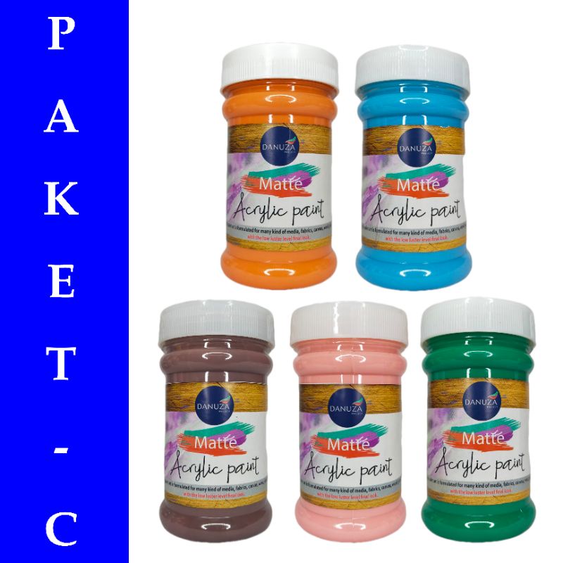 

Cat Lukis Akrilik Cat Acrylic Tipe Mate (5 x 150ml)