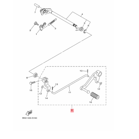 PEDAL SHIFT OPERAN PERSENELING GIGI ASSY R15 VVA V3 2017-2020 ORIGINAL YGP BK7-E8110-00