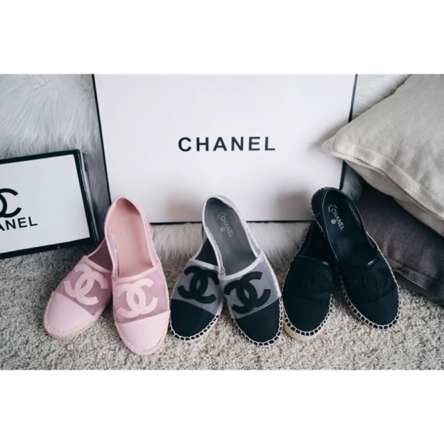 Chanel Mesh Grosgrain Espadrilles