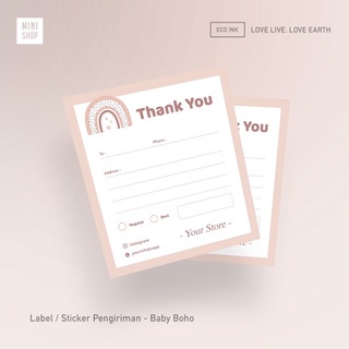 

Baby Boho eco ink - Stiker Label Pengiriman Murah Custom ( min order 90pcs ) [ Produk Satuan - SPS071 ] + eco box