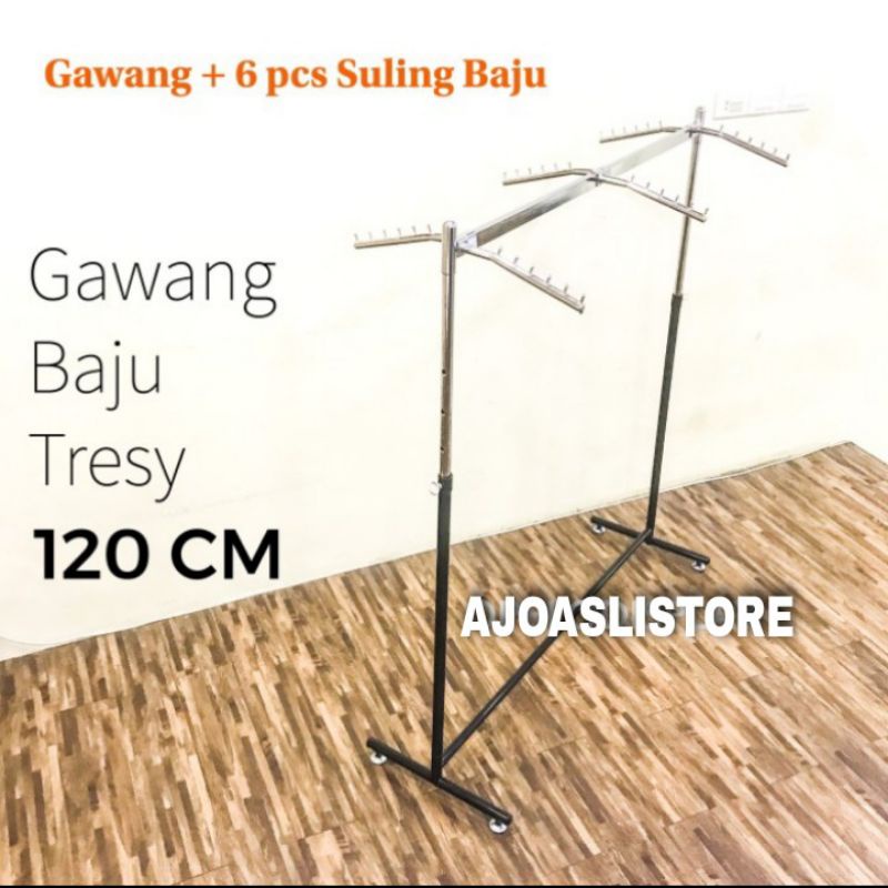 Gawang Rak Gantungan Baju 120cm Kotak