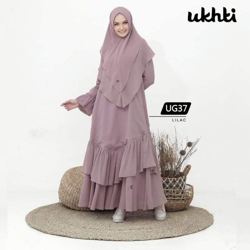 Ukhti UG 37 gamis Premium Ukhti Munira Beat seller Limited Edition Ceruti Premium  Best Seller Set Hijab Non Busui Aden Nyaman
