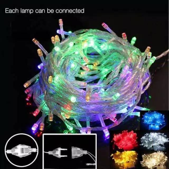  Lampu  Hias Tumblr  10meter Rainbow  Putih ColourFull 