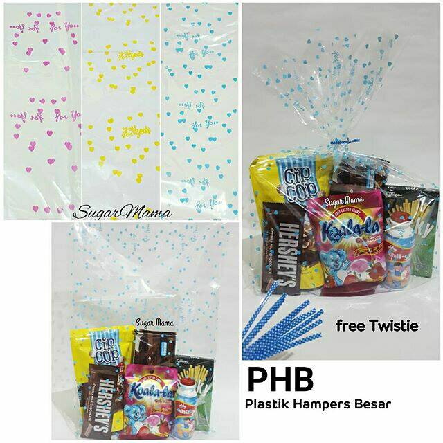 Plastik Hampers Besar (PHB) Goodie bag uk 50x35cm 1 pak isi 10pcs