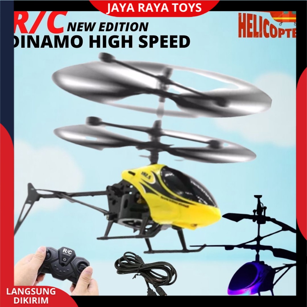 Helikopter Remote Control 2 CHANNEL Super Speed New Baterai Cas aircraft with led / Mainan Anak