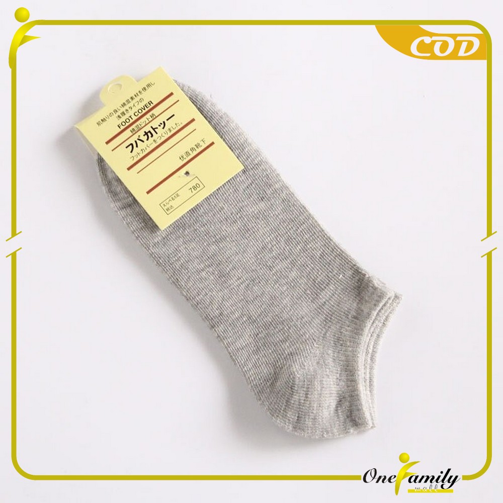 ONE-P59 Kaos Kaki Semata Kaki Polos / Kaus Kaki Wanita / Kaos Kaki Ankle Dewasa / Short Socks Import-ABU TUA