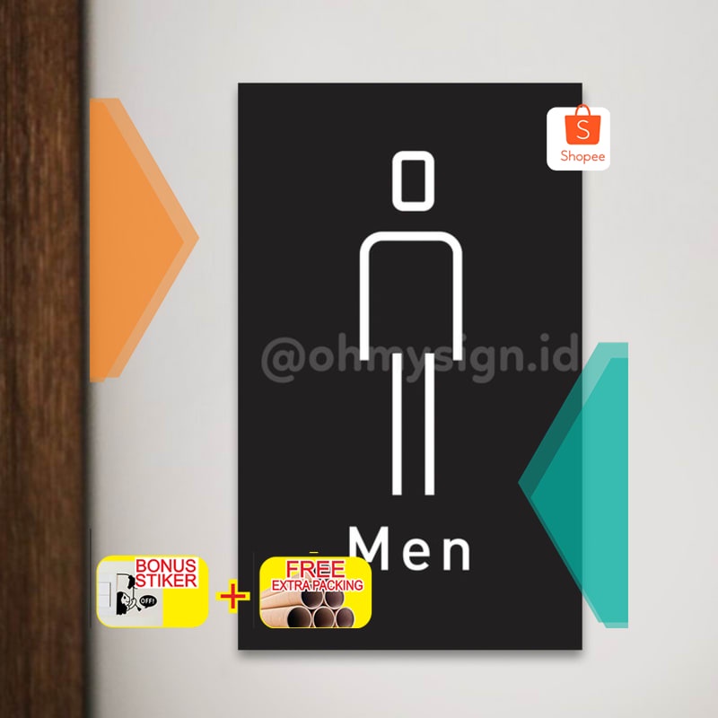 

Murah TOILET SIGN ACRYLIC PRIA MEN RESTROOM | SIGN TOILET PRINTED Keren