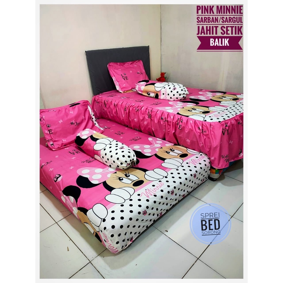 Sprei Bed Sorong  Rumbai Pink Minnie