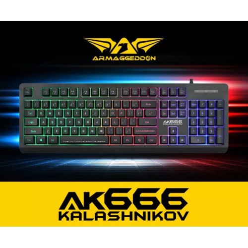 AK-666sfx Spill Proof Gaming Keyboard with 9Lighting by Armaggddon