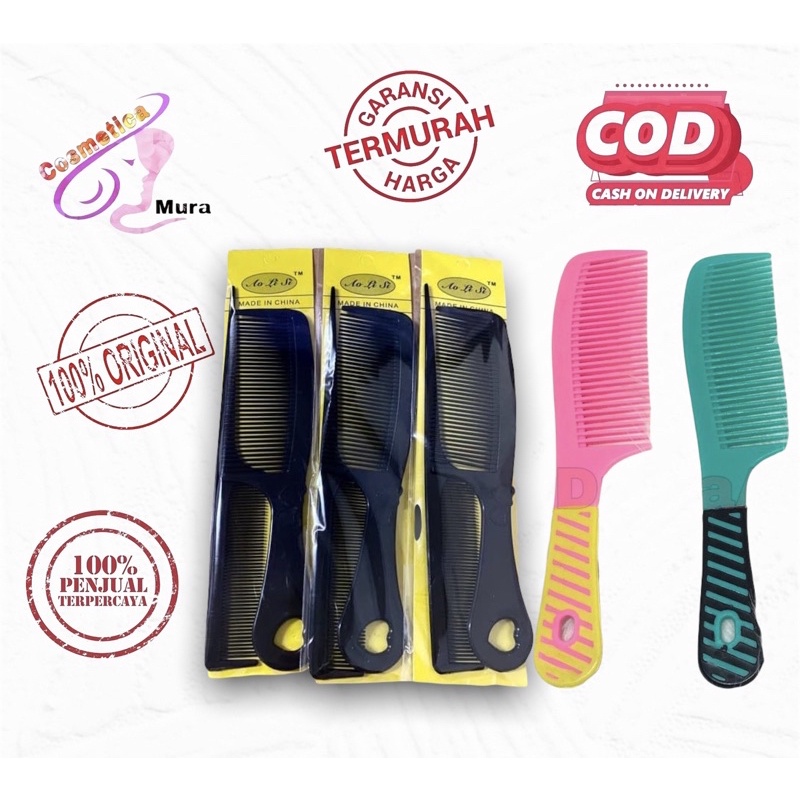 Double hemat / sisir isi 2 comb plastic / sisir hitam isi 2 || sisir plastik warna warni unik