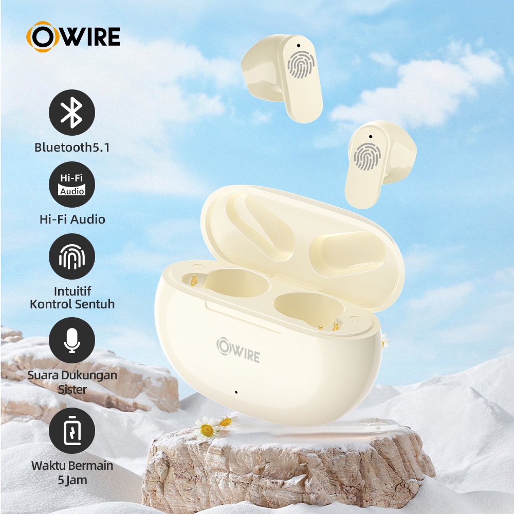 Headset Bluetooth Android Earphone Tws Bluetooth 5.1 Earbuds In-Ear HiFi Stereo HD Microphone Menduk