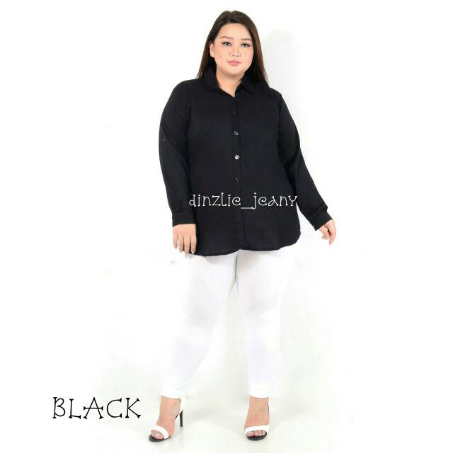 DINZLIE KEMEJA HITAM JUMBO