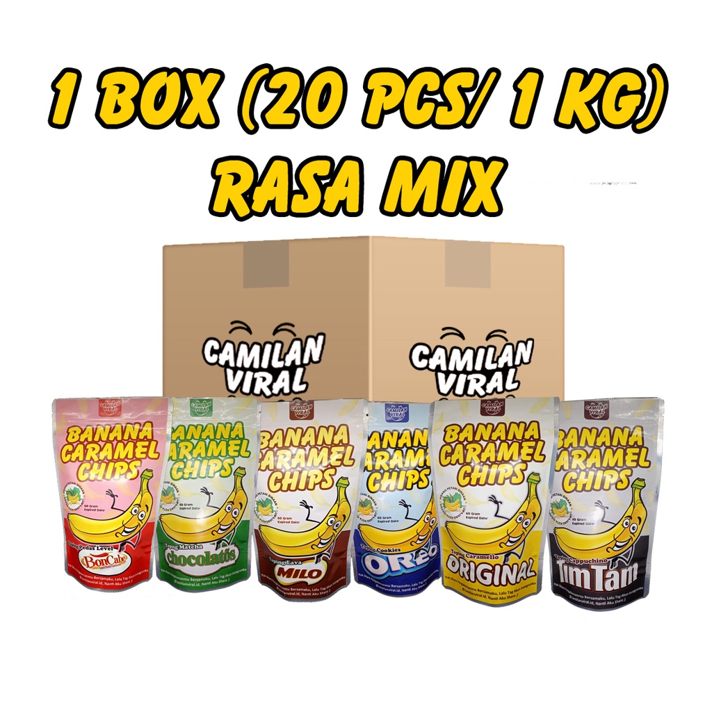 

☑️ (1 BOX - RASA MIX) - KERIPIK PISANG COKLAT/ KERIPIK PISANG LAMPUNG/ KERIPIK PISANG KEPOK (ISI 20)