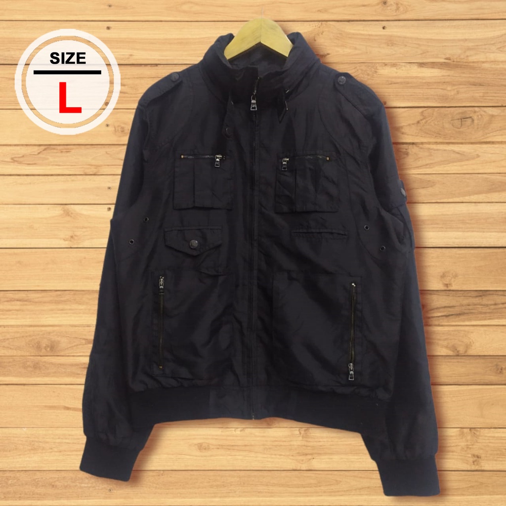 Jaket Bomber Hitam Brand Chris Christy Prelove/ Second/ Bekas