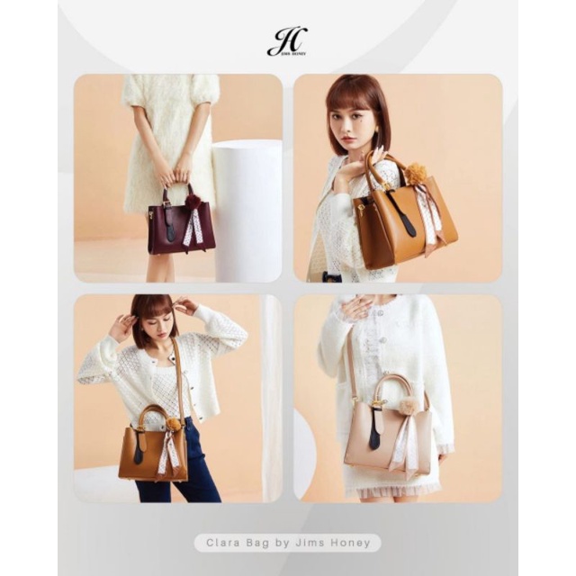 CLARA BAG JIMS HONEY TOTE BAG TOP HANDLE BAG KERJA BESAR MUAT LAPTOP STYLISH BERKUALITAS MEWAH