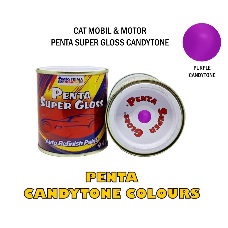 CAT PENTA CANDYTONE PURPLE 200 gram - cat candy ungu - cat candytone ungu - cat penta candy purple - cat ungu candy penta super gloss