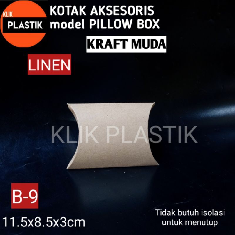 

ISI 36 KOTAK AKSESORIS B9 KRAFT MUDA TEMPAT SOUVENIR PILLOW BOX BUNGKUS KADO