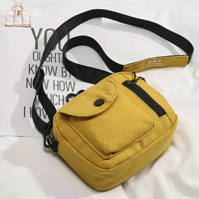 Promo Shopee 10.10_ Tas selempang kotak saku depan/ Tas remaja kekinian / bisa bayar di tempat COD