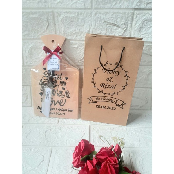 Souvenir Pernikahan Telenan Souvenir Talenan Jumbo Set Pisau Kemas Paperbag