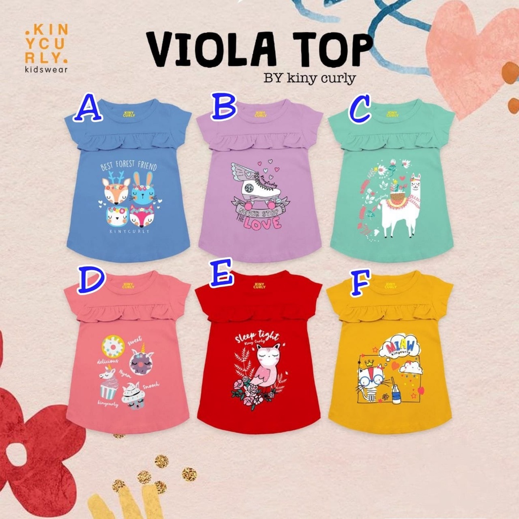 KAOS ANAK PEREMPUAN VIOLA TOP USIA 2-8 TAHUN