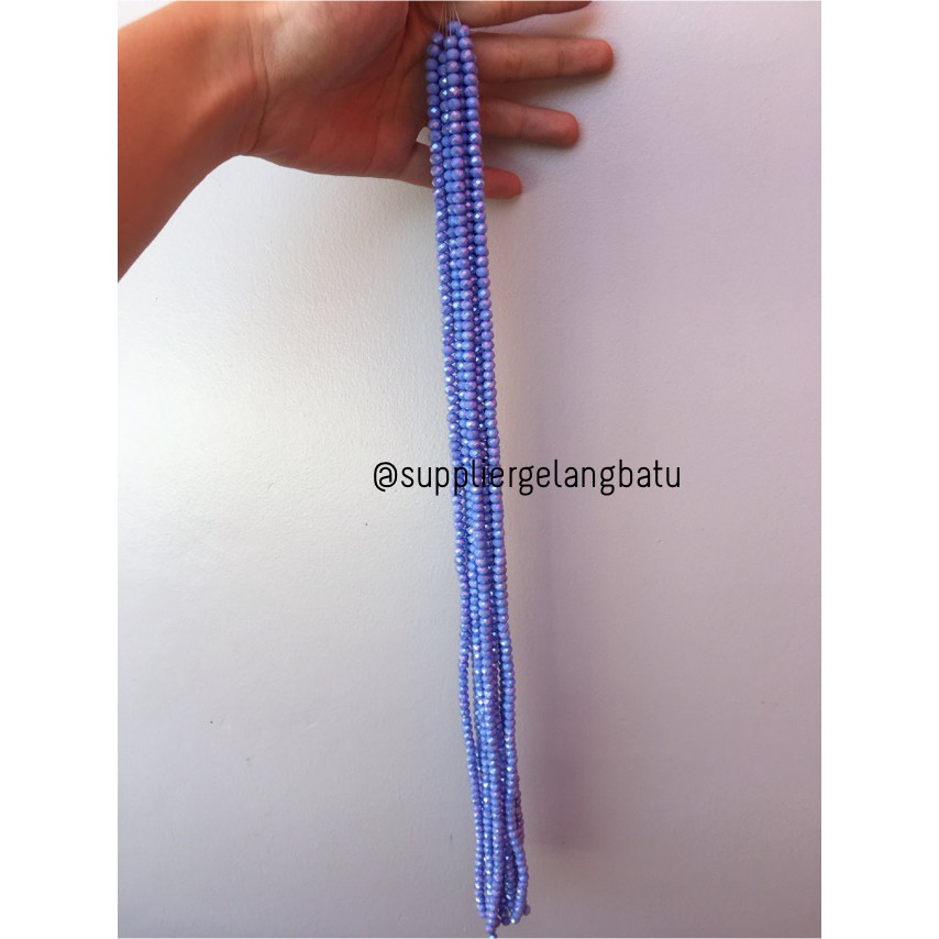 Crystal Ceko Doff 6mm BIRU UNGU supplier kristal import online shop bahan aksesoris gelang kalung