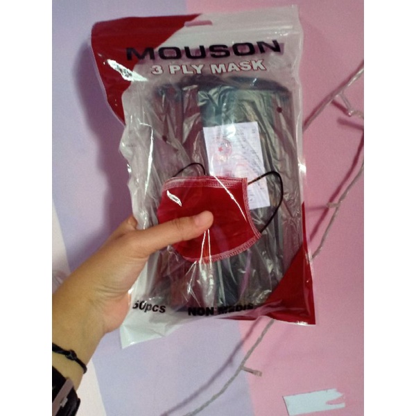 Masker Mouson Maroon Medis isi 50