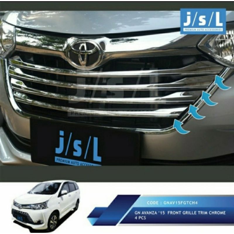 List grill radiator / Lis grill depan /  mobil grand new Avanza / Xenia 2016 ON 2018 chrome