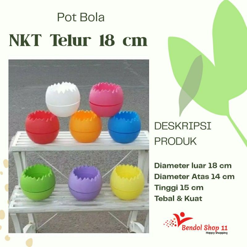 Pot bunga / pot telur / pot cangkang telur / warna warni 18 Cm NKT telur