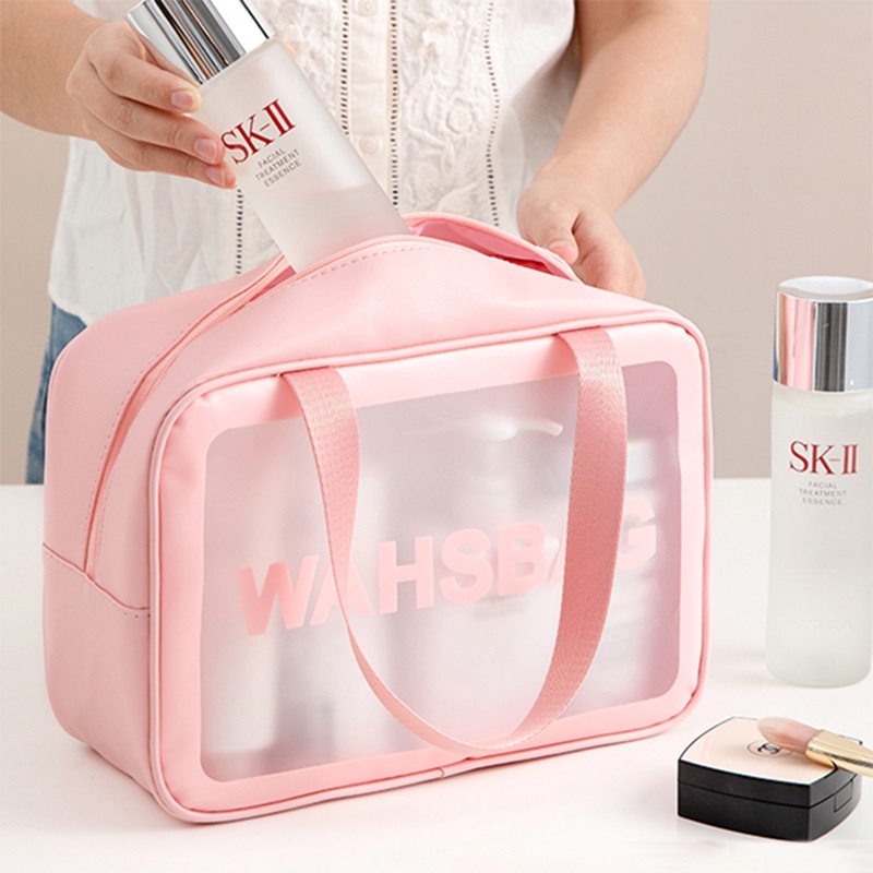 BABEE - TAS MAKE UP KOSMETIK TRANSPARAN WASHBAG / POUCH KOSMETIK TRAVEL WATERPROOF / TEMPAT PERALATAN MANDI