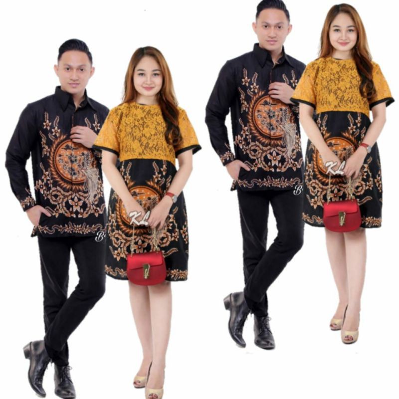 COUPLE DRESS BROKAT KEMEJA BATIK