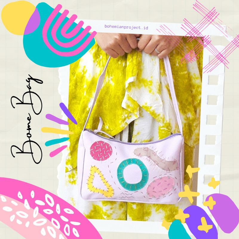 bome bag | Tas Aplikasi HANDMADE Abstrak Fullcolor