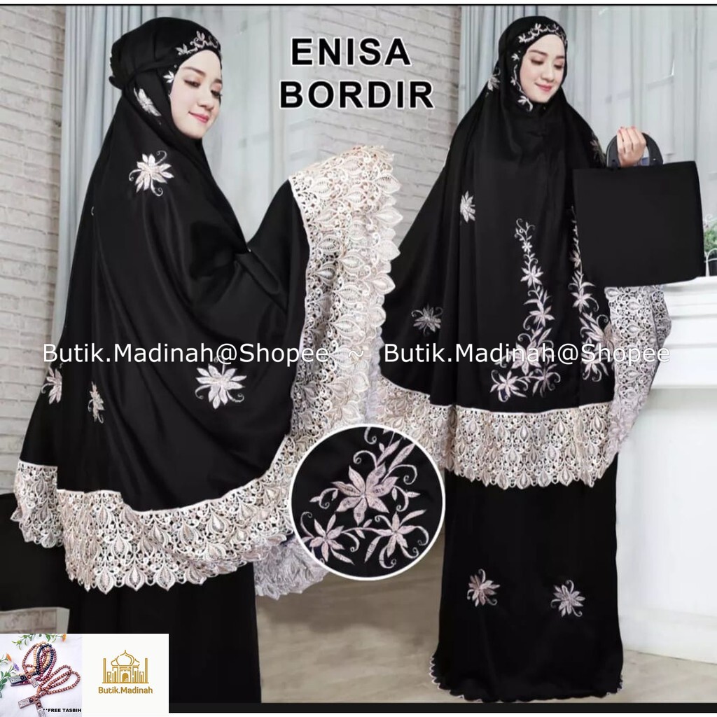 butik madinah mukena dewasa enisa luna maya renda bordir siti khadijah pasteleena