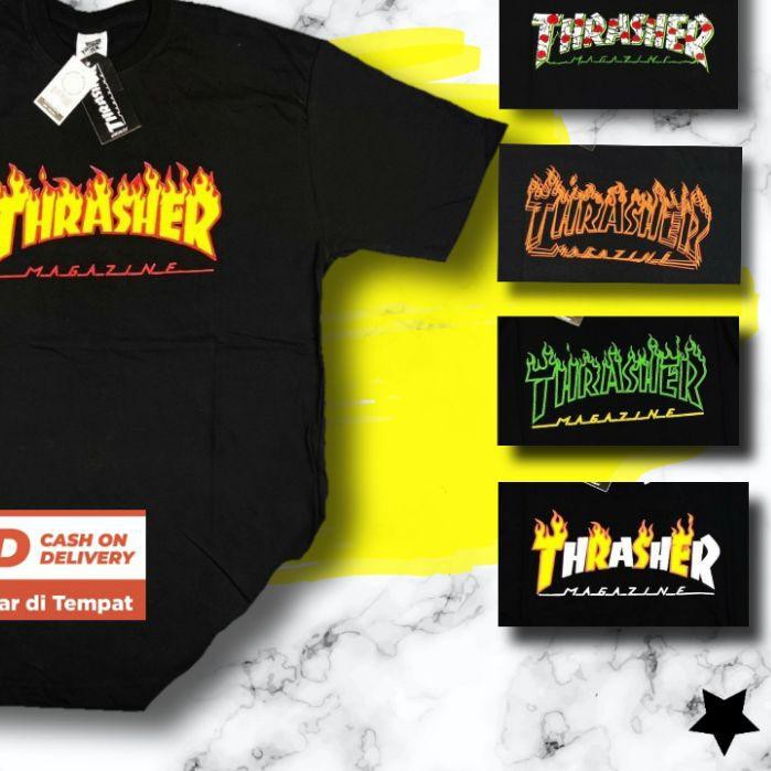♕ KAOS THRASHER FLAME BLACK FULLTAG & LEBEL - FREE STICKER ۞