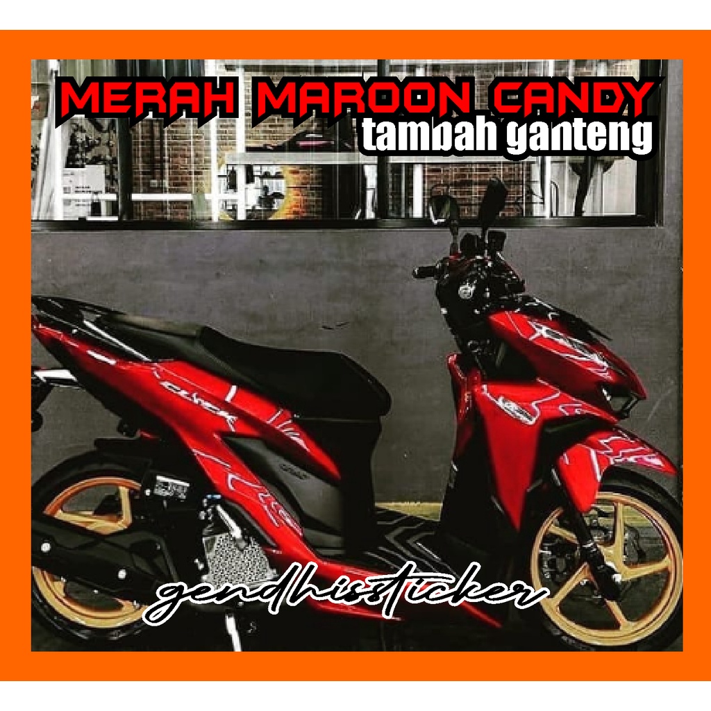 Stiker Vario Merah Candy Merah Maroon