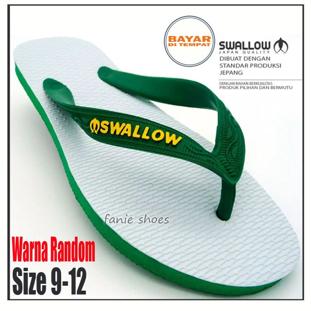 Swallow Putih 9-12 / Sandal Jepit Karet Size Jumbo / Sandal Wudhu / Sandal Jepit Karet