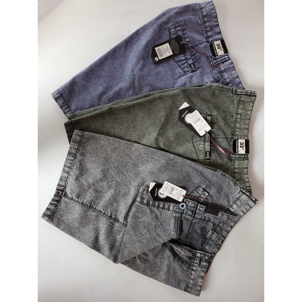 VOLCOM - BROADSHORT JEANS PENDEK ABU SNOW TWILL ORIGINAL TERBARU NON STREET
