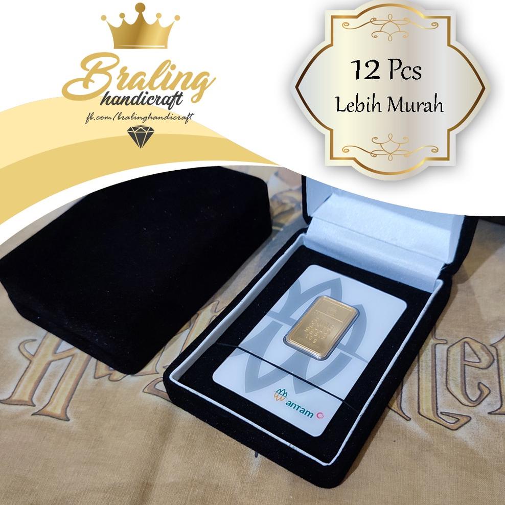 KIRIM HARI INI Kotak Emas Antam UBS LM MiniGold Logam Mulia Bludru Velvet Hitam Besar Panjang Kotak Hadiah Gift Box Murah (ART. 9455)