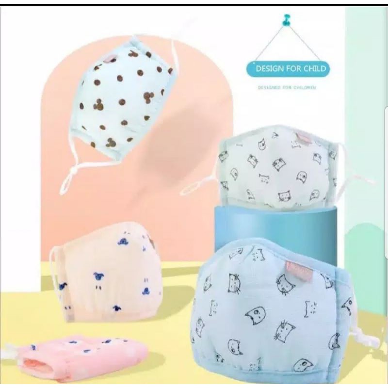 masker anak balita / anak kain bahan premium bisa diadjustable