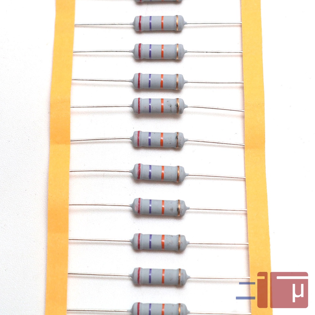 Resistor 27K 2W Metal Oxide 5% Taiwan Kaki Tembaga