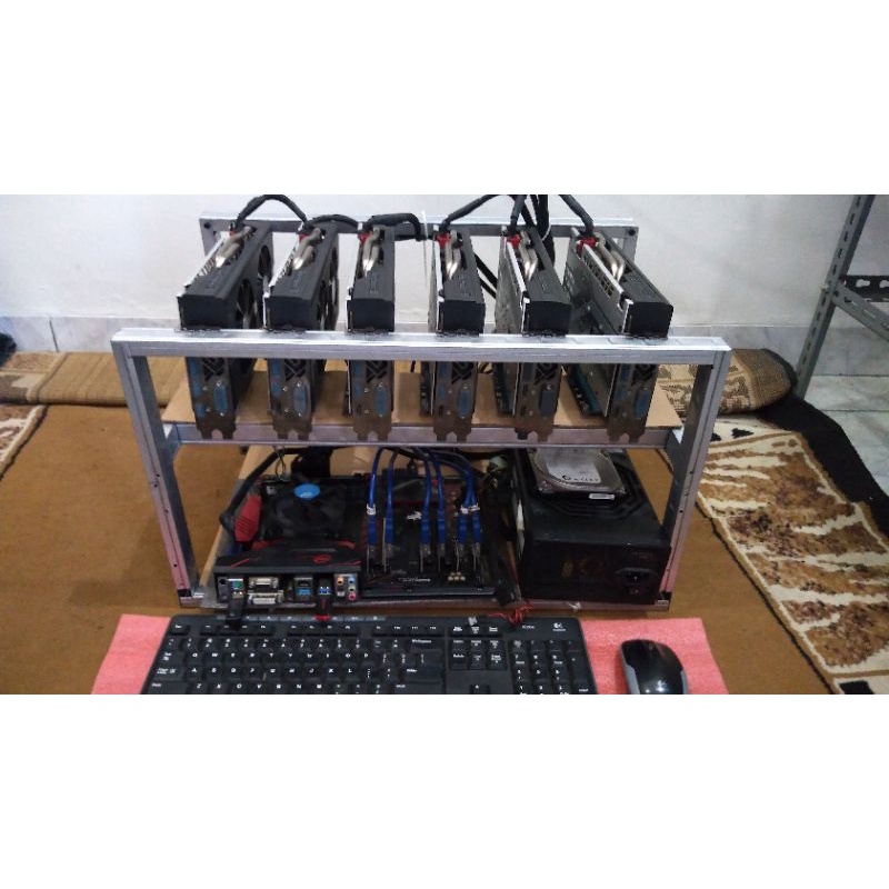 Rig Mining (rak menambang) cyrpto bisa 6 vga_Mining RIG_Rig VGA_Rak mining crypto