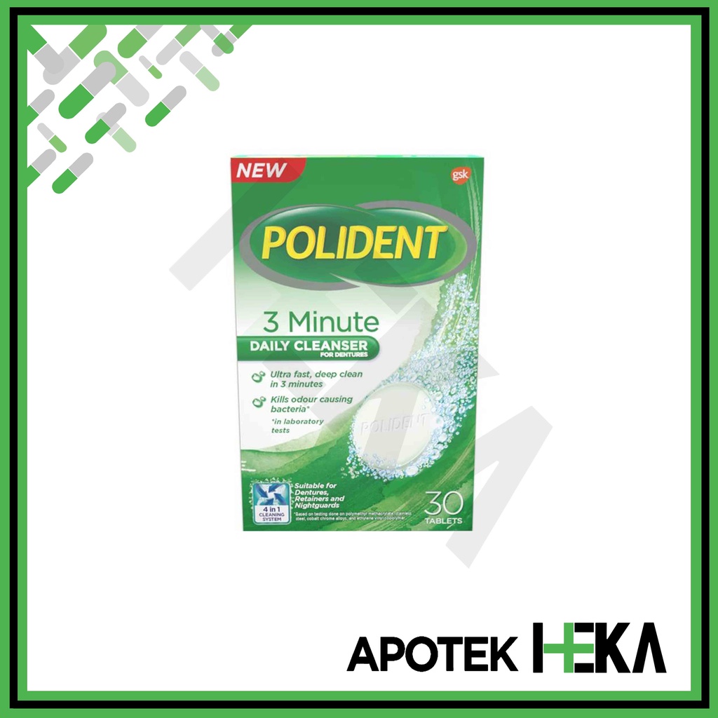 Polident Cleanser 3 Minute Denture Cleanser isi 30 Tablet (SEMARANG)