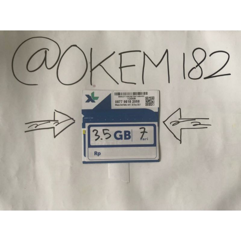 kartu perdana XL 3,5 gb 7 hari