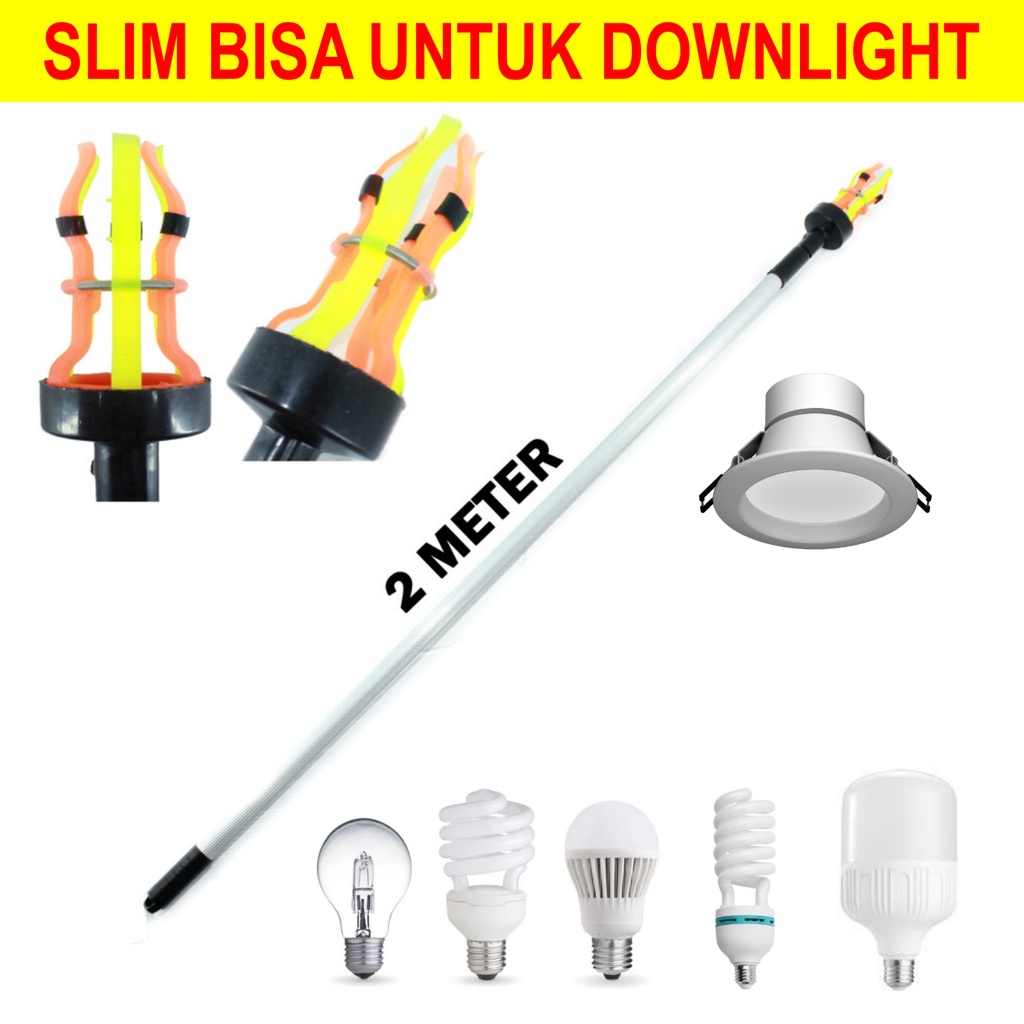 Tongkat Pengganti Lampu Panjang 2 Meter 2m Stick Stik Downlight Downlights