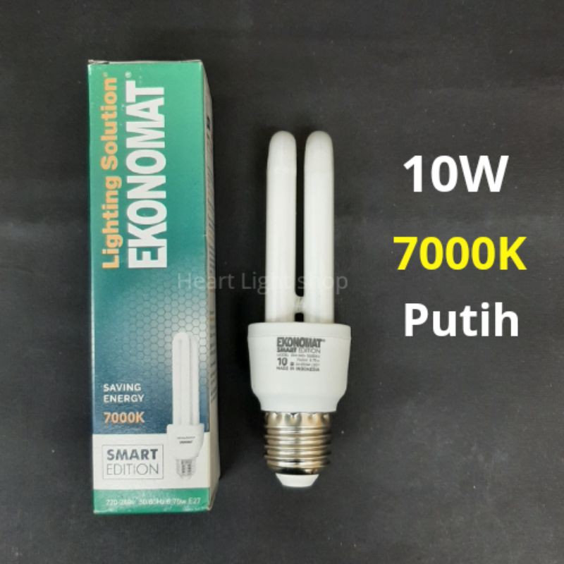 LAMPU EKONOMAT PLC MODEL 10W PUTIH 2U LAMPU LILIN/LAMPU CFL NEON 2U EKONOMAT PLC 2U 10WATT
