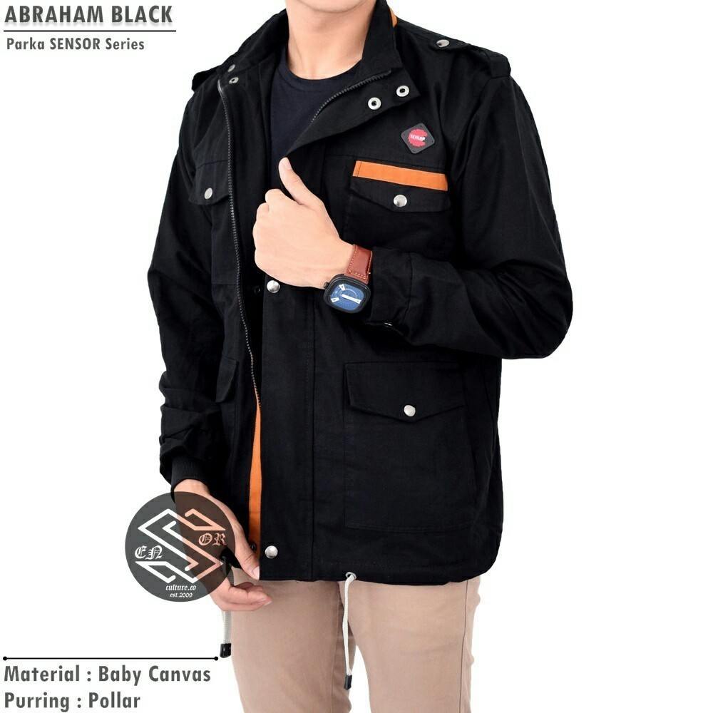 TERMURAH!! JAKET PARKA LIST PRIA / JAKET PARKA ABRAHAM