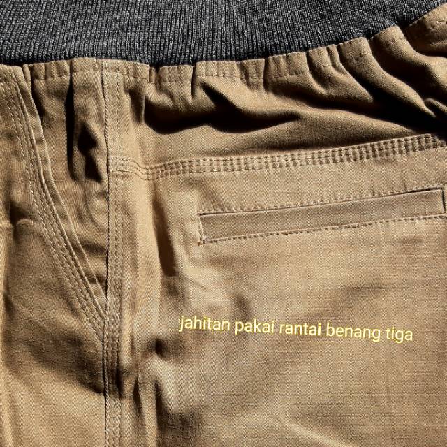 CELANA PENDEK PRIA. CHINO RIP PINGGANG KARET BAHAN TWEEL MELAR ( BISA COD)